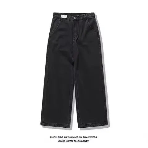 Y2K Street Retro Jeans Women Mottled Totem Print Loose Pants Fashion Hip Hop Trend Loose Couple American Straight Wide Leg Pants