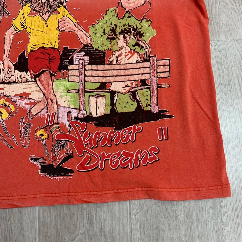 25SS Summer New VALLEY T-shirt Hip Hop Rock Singer Portrait Print Hot Drill Letter Retro Short Sleeve Vale Top Tee Men Women