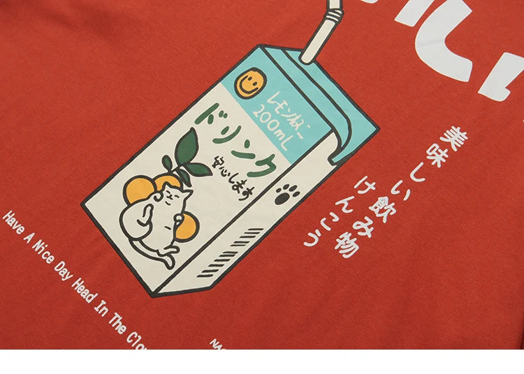 Hip Hop Tshirt 2025 Men Japanese Kanji Letter Drink Print Embroidery T Shirt Streetwear Harajuku Summer Short Sleeve T-Shirt