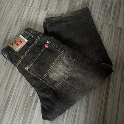 American Y2K 2025 New Baggy Wide Leg Black Jeans Overszied Women Street Casual Joker Denim Pants Couple Jeans Vintage Streetwear