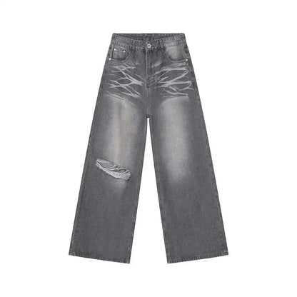 IEFB Summer Men's Wear New Jeans Straight Wide Leg Denim Pants Casual Loose Contrast Color Male Bottoms Clothing 2025 9C5977