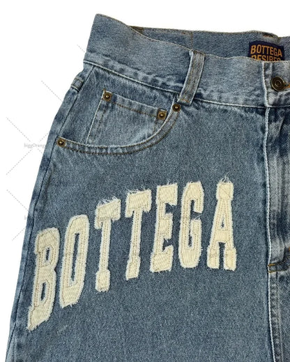 American Street Harajuku Retro Denim Shorts with Letter Embroidery Oversized Jeans Men Y2k Loose Casual Versatile Shorts Women