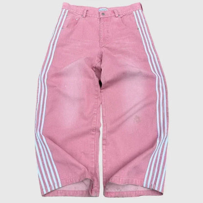 New Y2K Jeans Baggy High Quality Embroidered Striped Harajuku Sweatpants Hip Hop Streetwear  Casual Wide Leg Denim Pants Aura