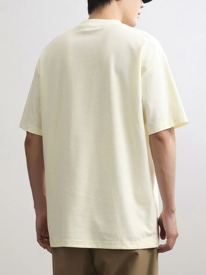 Men's T-shirt O Neck Loose Embroidery Male Tees Shirts Streetwear Aesthetic Clothing Vintage Party Wholesale Cheap Clothes Tops