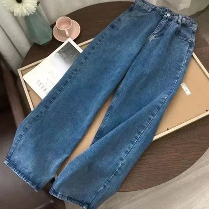 American Y2K 2025 New Baggy Wide Leg Black Jeans Overszied Women Street Casual Joker Denim Pants Couple Jeans Vintage Streetwear
