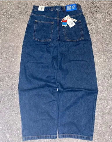 European and American new washed Harajuku casual straight leg jeans y2k retro unique design daily commuting high waisted pants
