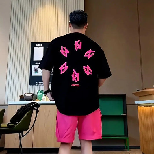 New American Style Fashionable and Creative Printed Short-sleeved T-shirt in Summer