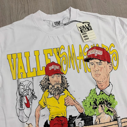 25SS Summer New VALLEY T-shirt Hip Hop Rock Singer Portrait Print Hot Drill Letter Retro Short Sleeve Vale Top Tee Men Women