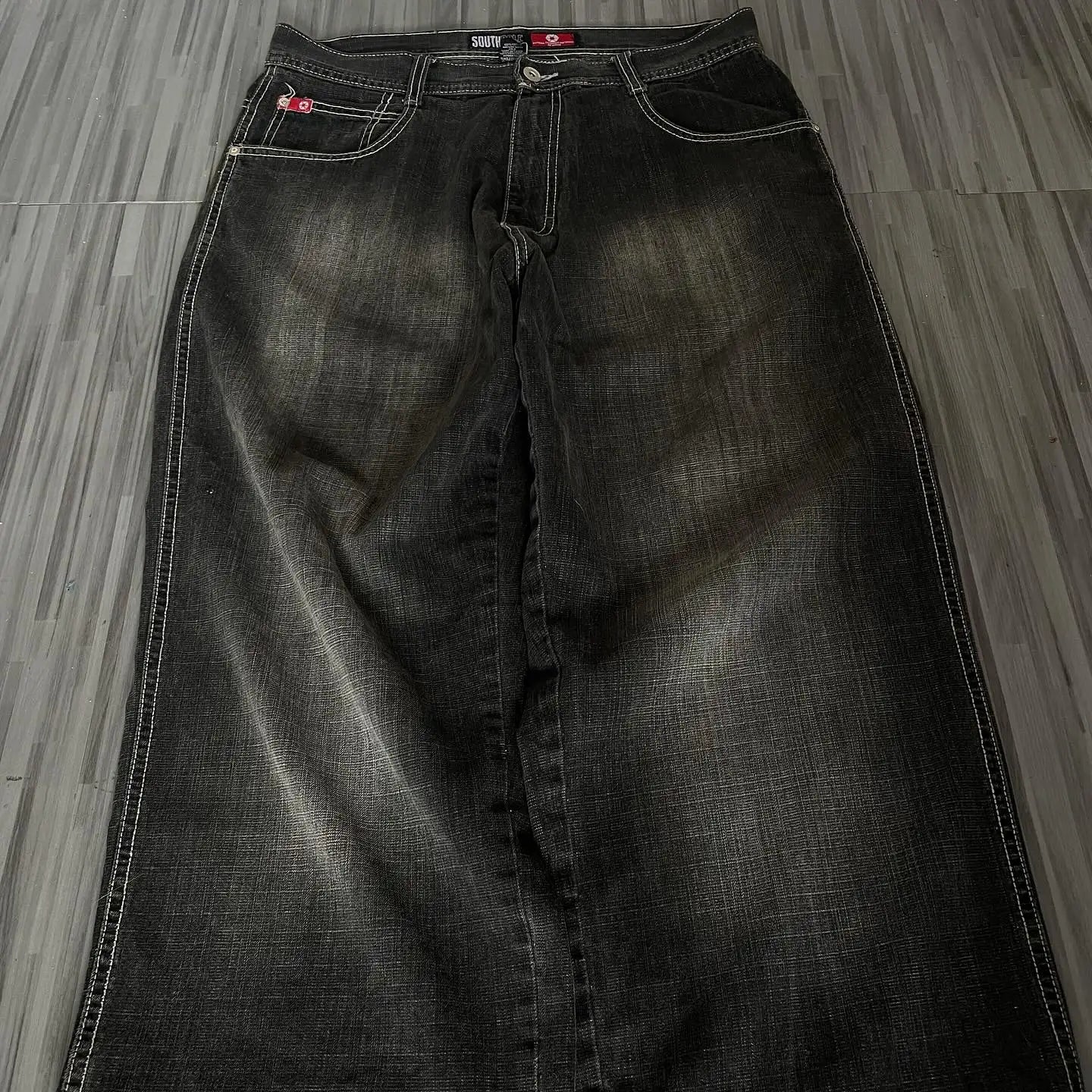 American Y2K 2025 New Baggy Wide Leg Black Jeans Overszied Women Street Casual Joker Denim Pants Couple Jeans Vintage Streetwear