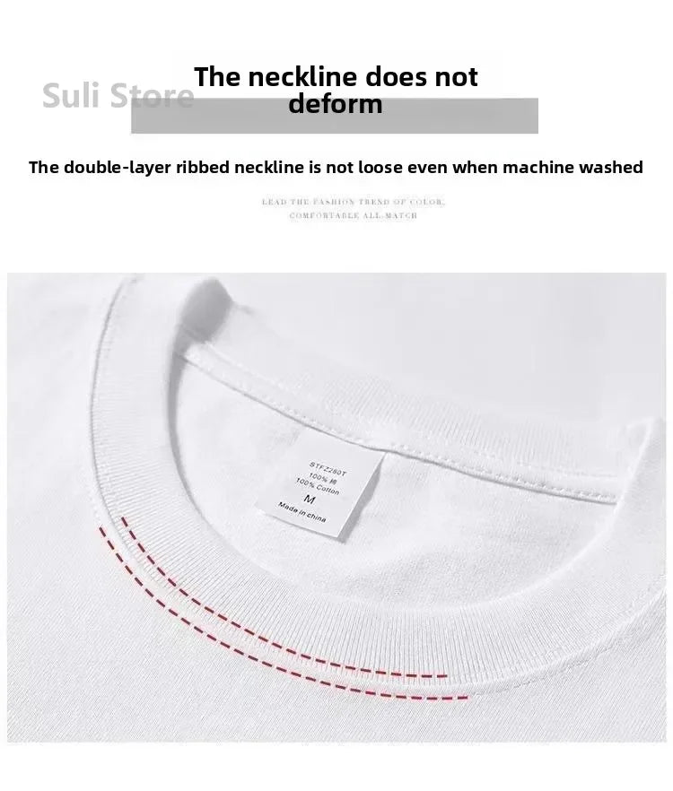 100% Cotton T Shirts Unisex 450G High Quality White T-shirts Tee Shirts Summer Blank Tshirt For Men Camisetas Para Hombre