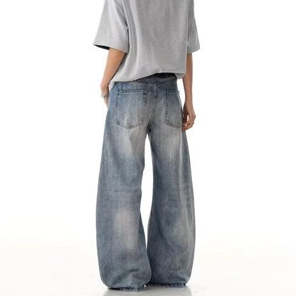 2025 American High Street Men's Ripped Jeans Y2K Vintage Straight Baggy Denim Pantalones Hombre Hip Hop Fashion Distressed Jean