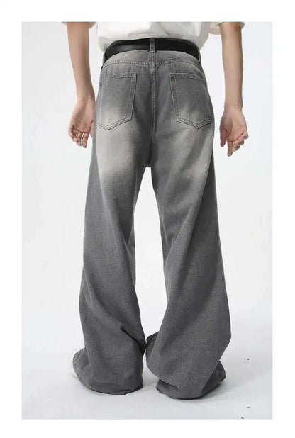 IEFB Summer Men's Wear New Jeans Straight Wide Leg Denim Pants Casual Loose Contrast Color Male Bottoms Clothing 2025 9C5977